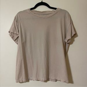 Mate the Label raw neck body tee size small cream color